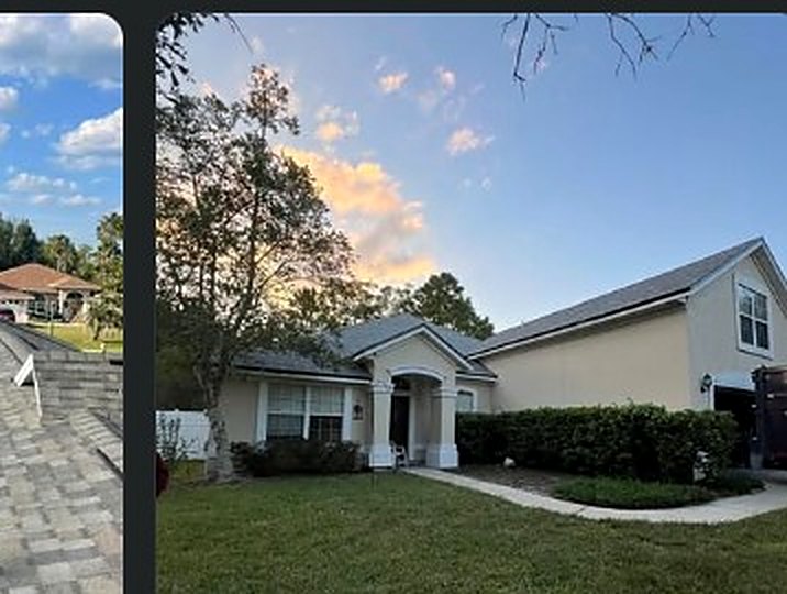 Single-story Jacksonville home with a freshly installed charcoal-gray shingle roof